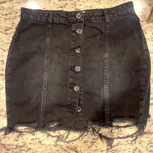 Band of gypsies black denim skirt